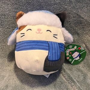 Cam Squishmallow stuffed cat winter edition